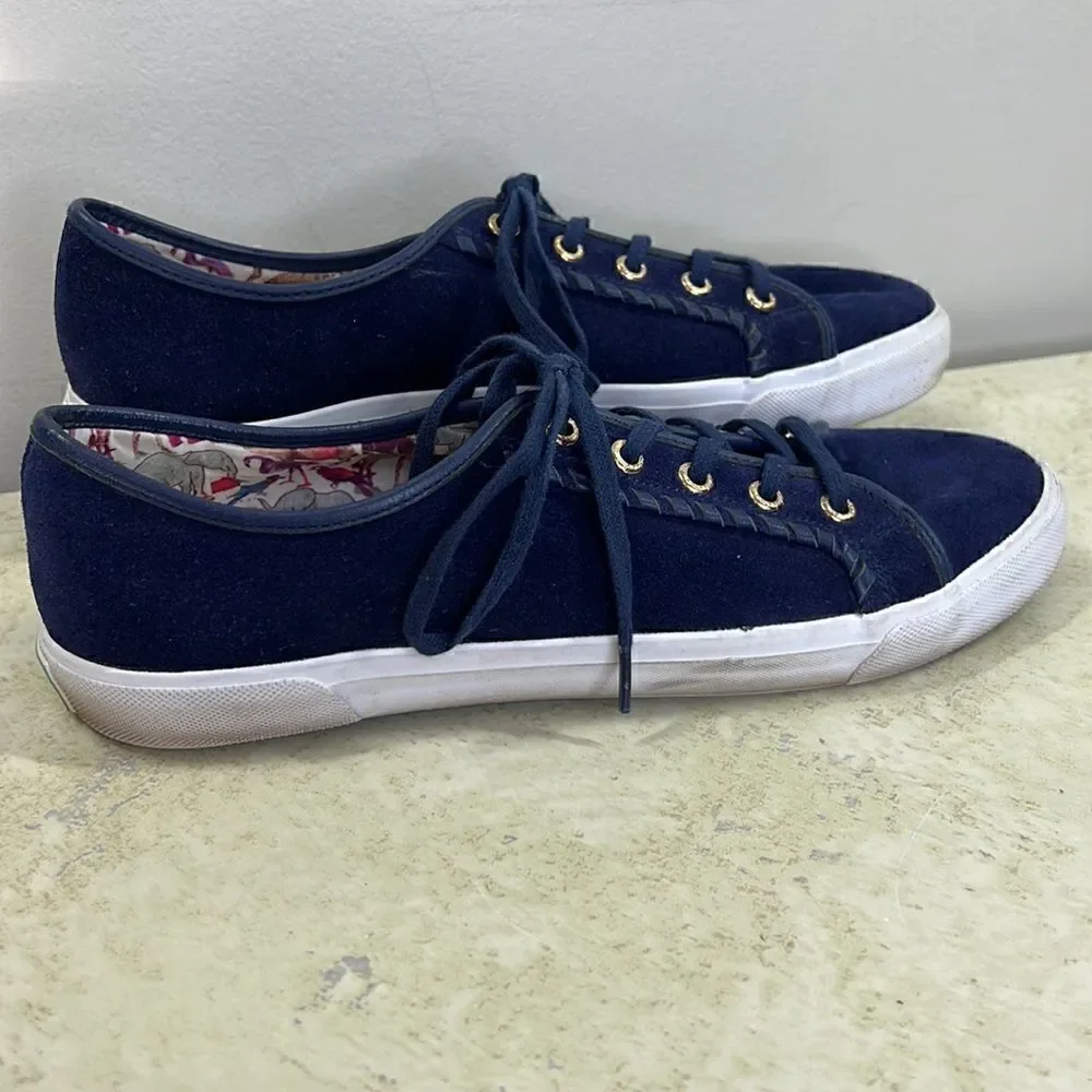 Jack Rogers Suede Carter Navy Sneakers 9.5